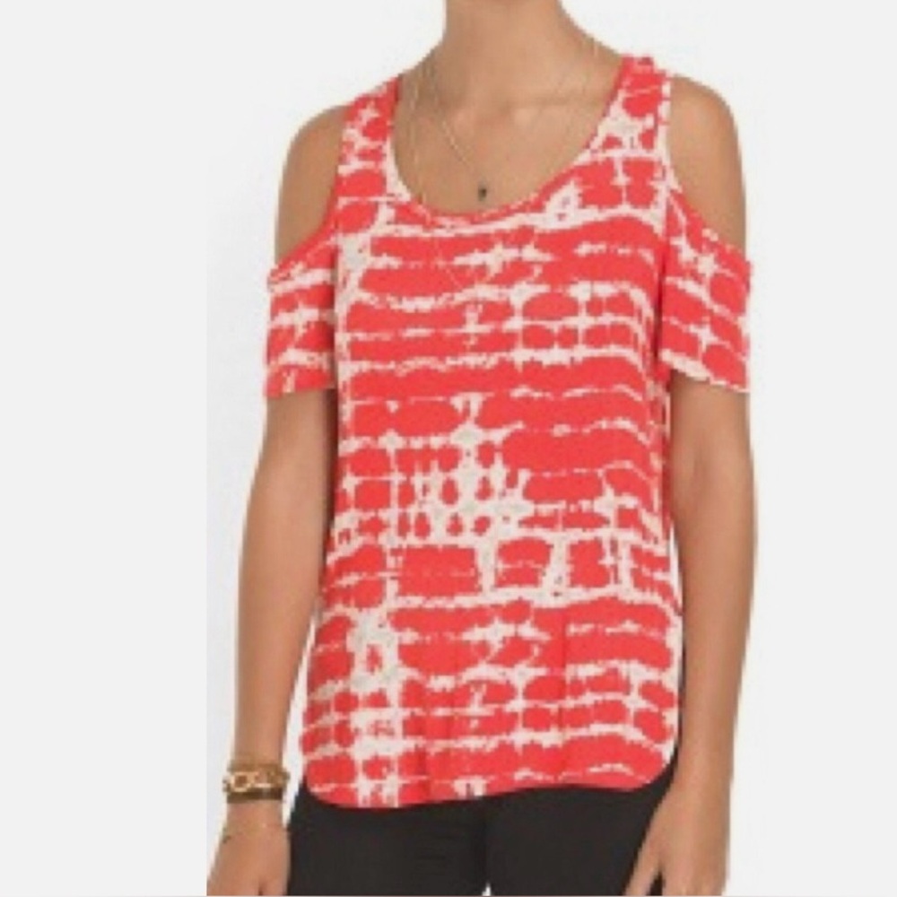 Guess Red and White Short Sleeve cut-out  Shoulder and Back